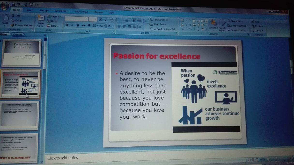 a snippet of Saras presentation