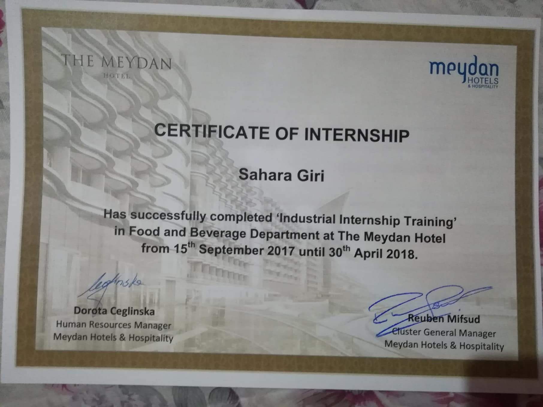 certificate of internship